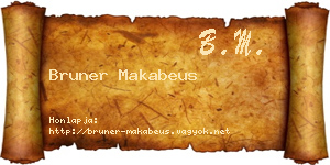 Bruner Makabeus névjegykártya